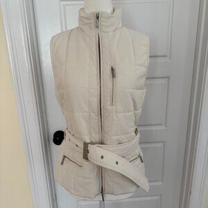 Ralph Lauren Ivory Quilted Vest Belted